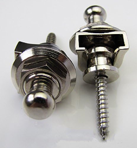 Ursmile Guitar Strap Locks Black Schaller-style Silver (Pack of 2)