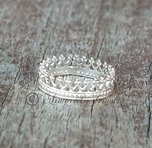 Sterling Silver Dainty Princess Prince Royal Crown Ring - Style 2 - Tiara Jewelry