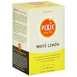 Pixie Mate Mate Limon, Organic, Tea Bags, 20-Count Boxes (Pack of 6)