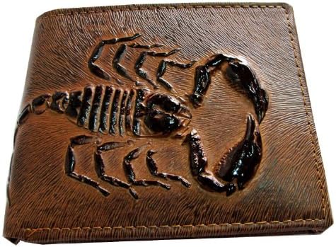 BEAUTIFUL WALLET MADE FROM COWHIDE IN BROWN COLOR CLOSE 3.5 X 4.2 INCHES OPEN 3.5 X 8.0 INCHES