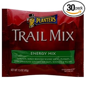 Planters Trail Mix, Energy Mix, 1.5-Ounce Pouches (Pack of 30)