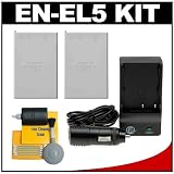 51BCX3sHuEL. SL160  CTA EN EL5 Rechargeable Li ion Batteries + Mini Battery Charger + Cleaning Kit for Nikon Coolpix S10, P6000, P5100, P5000, P100, P90, P80, P4, P3, 3700, 4200, 5200, 5900 & 7900 Digital Cameras