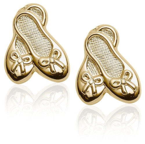 Childrens Toyshop  Jewelry : 14k Yellow Gold Children's Ballet Slipper Earrings