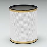 Bath Jewelry Diamond Pattern Round Vinyl Wastebasket Color: White with Gold Trim