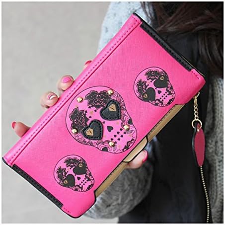 Tinotrade Cool Skull Purse for Ladies Cute Clutch Wallet with 18 Card Slots