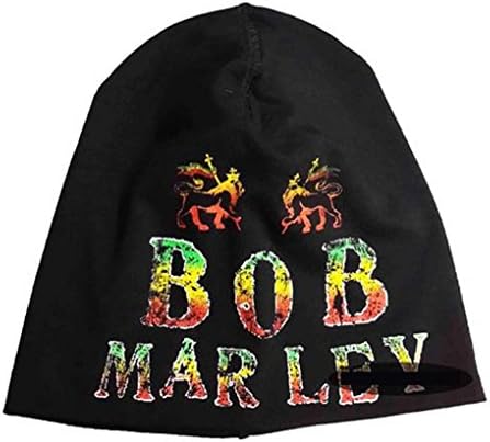 REGGAE BOB MARLEY(2) Beanie Hat Behead Wear Black Headwear Cotton100%