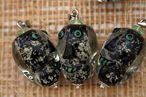 Halloween Skull Glow In Dark Lampwork Glass Bead/Pendant/Charm(Per Piece)