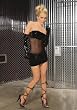 Women's Bandeau Vinyl And Mesh Mini Dress