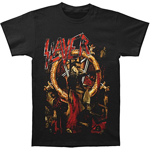 Slayer Men's RIB Pentagram Goat/30th Ann. Back T-shirt Black