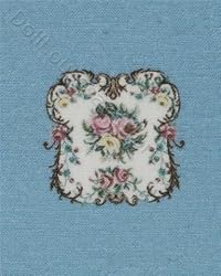 Miniature Blue Floral Needlework 2 Kit by Lindee's Little Linens