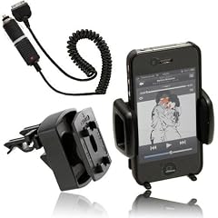 Wicked Chili Vent Mount L�fterhalterung f�r Apple iPhone 4S / 4 (Bumper kompatibel) mit KFZ Ladekabel 12V 24V 1000mAh