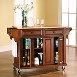 Crosley Furniture KF30001ECH Natural Wood Top Island Kitchen Cart