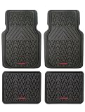 Firestone FS-1945 Firehawk All Season/Weather Black Rubber Floor Mats- 4 Pieces