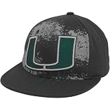 NCAA Zephyr Miami Hurricanes Gray Overspray 32/5 Fitted Hat (7 7/8)