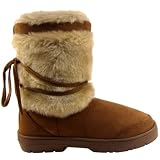 Womens Short Faux Fur Lined Thick Sole Winter Snow Boots