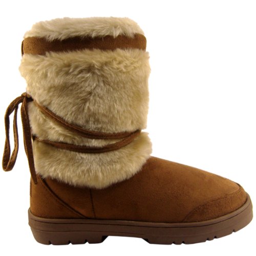 Womens Short Faux Fur Lined Thick Sole Winter Snow Boots product image
