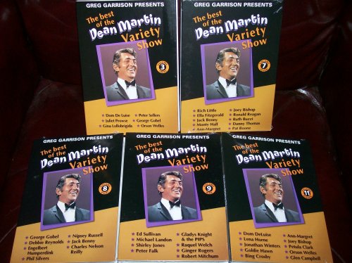 5 DVD SET OF The Best of the DEAN MARTIN VARIETY SHOW. VOLUMES 3, 7, 8, 9, 11. Greg Garrison Presents: Peter Sellers, Gina Lollobrigida, Ella Fitzgerald, Monty Hall, Pat Boone, Danny Thomas, Bing Crosby, Gladys Knight, Michael Landon and many many more!!!