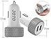 [ USB Car Charger ] JOTO Dual Ports USB Car Charger 4.8A/24W with Smart IC Intelligent High Speed Charging [Wheel Series] - Portable Quick Car Charger compatible with Apple and Android devices (iPhone, iPad, Apple Watch, Samsung Galaxy, Galaxy S6, HTC M9, Nexus, Motorola, Nokia, Sony, MP3, GPS, Bluetooth Speaker and More) Mobile Smartphones and Tablets UNIVERSAL Portable Rapid Travel Charger, 2 Ports Quick USB Car Charger Adapter [Light Grey / White]