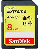 SanDisk Extreme 8GB SDHC UHS-1 Flash Memory Card Speed Up To 45MB/s, Frustration-Free Packaging- SDSDX-008G-AFFP (Label May Change)
