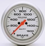 Autometer Ultra-Lite Electric Brake Pressure Gauge; 2.625 in.; 0 - 1600 PSI; w/0.125 in. NPT Sender And 8 ft. Wiring Harness;
