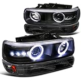 Chevy Silverado Tahoe Suburban Black Halo Led Projector headlights, bumper light