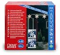 Konstsmide 4439-203 LED Schneeflocken Lichterkette, 5 Schneeflocken mit insgesamt 60 kalt weißen Dioden, 24V Außentrafo