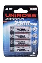 UniRoss 4 x AA Ni-Mh 2500 mAh Rechargeable Batteries