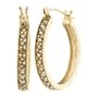 10k Yellow Gold Smoky Quartz Hoop Earrings