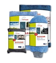 ALCLEAR 8201000 Profi Autopflegeset 4teilig bestehend aus Trockenwunder, 2-Seiten Allrounder, Waschhandschuh sowie Microcar Autoschwamm