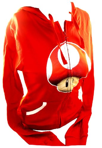 Super Mario Bros. Ladies Hoodie Sweatshirt - Power Up Mushroom