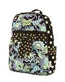 Belvah Quilted Floral Paisley Backpack Purse (Lime/Brown)