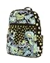 Medium Belvah Quilted Backpack Purse - Blue Green Paisley in Chocolate Brown (11"x 13" x 5") ** Not Vera Bradley Backpack**