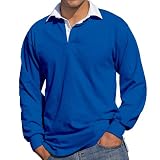 Front Row Long Sleeve Rugby Shirt, Royal, S