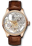 IWC Portuguese F.A. Jones Manual Wind Mens\' Limited Edition Watch 18K Rose Gold Skeleton Dial on Brown Leather Strap IW544206