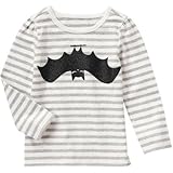 クレイジーエイト Crazy 8/ バット ストライプ ティ ヘザー グレー トップス長袖Tシャツ 5歳【並行輸入】