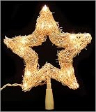 9 Lighted Gold Wooden Mesh Star Christmas Tree Topper