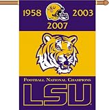 NCAA Louisiana State Fightin Tigers Champ Years 2-Sided 28-by-40 inch House Banner with  Pole Sleeve