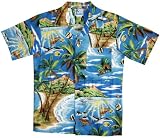 Tropical Fish Island Surf Boys Hawaiian Aloha Cotton Shirt
