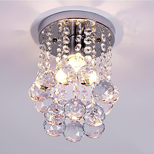 Navimc mini modern crystal chandeliers rain drop pendant flush mo…