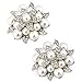 ELEGANTPARK Fashion Shoe Clips for Pumps Pearl Rhinestone Flower Crystal Party Wedding Shoe Accessories Clips
