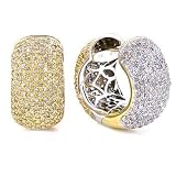 14K White & Yellow 3.00ct Diamond Reversible Hoops