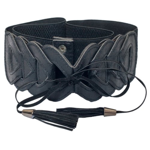 eVogues Plus Size Braided Look Elastic Fashion Belt
