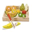 Melissa & Doug Deluxe Wooden Cutting Fruit Crate