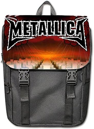 Halocow Custom Metallica Casual Oxford Fabric Shoulders Backpack travel backpack school bag Black