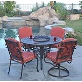 Athena 5 Piece Dining Table Set (Cushions not included) Finish: Mocha Stone