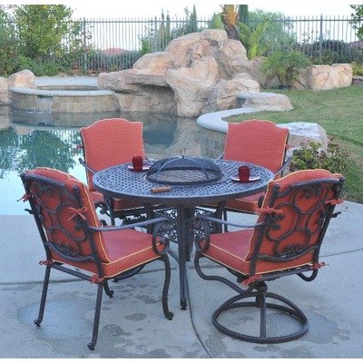 Athena 5 Piece Dining Table Set (Cushions not included) Finish: Black product image