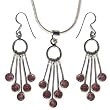 Pendant & Earring Silver Garnet Gemstones Jewelry (gpers023)