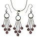 Pendant & Earring Silver Garnet Gemstones Jewelry (gpers023)