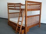 Bunk Bed Full over Full Mission style in Espresso with 2 Under Bed Drawers