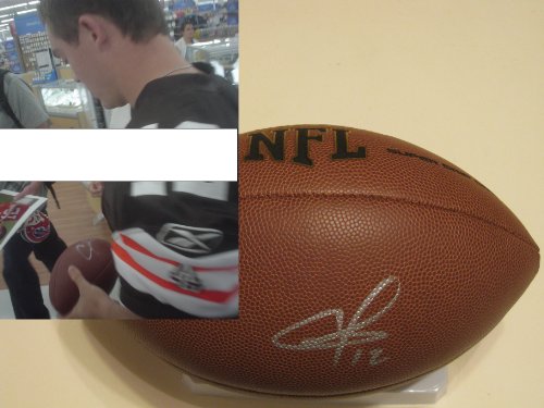 COLT MCCOY,CLEVELAND BROWNS,TEXAS LONGHORNS,SIGNED,AUTOGRAPHED,NFL FOOTBALL WITH PROOF + COA